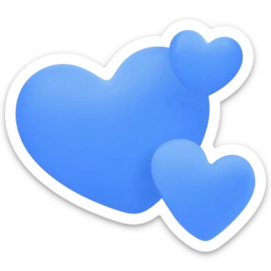 💕 this emoji with the same in blue not overlapping four hearts 2big and two small sticker