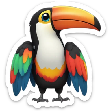 Tucan de muchos colores  sticker