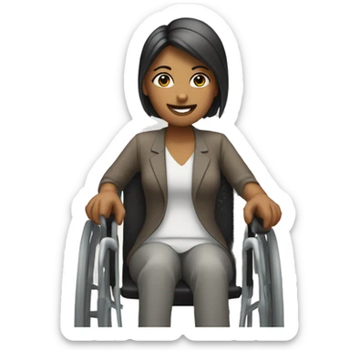 a woman in a wheelchair sticker