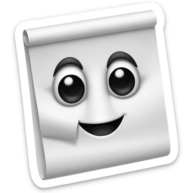 Job application with black feet black hand with the eyes and a mouth but it has to be a blank paper and with the text job at the top of the paper sticker