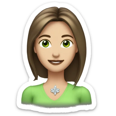 pretty 40 year old woman with grass green eyes and shoulder length straight brown hair diamond tiara sticker