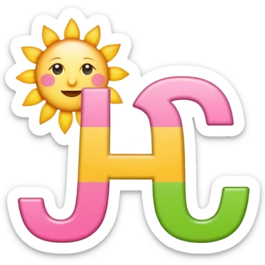 Latin letters SOL in emoji style, classic font, pink green and sunny colors, associations with energy and sun sticker
