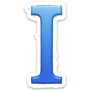 Blue Colour Latin Uppercase Letter "L" sticker