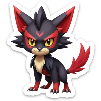 Edgy Cute Cool Kawaii Litten-Noivern-Zoroark-Noibat-Pokemon-hybrid Full Body  sticker