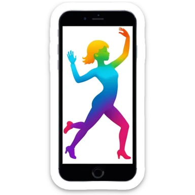 smartphone with a dancing silhouette inside sticker