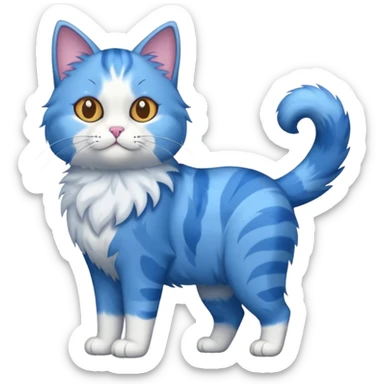 blue cat full body sticker