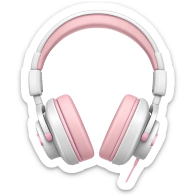 White Headphones With Pastel Pink Bow sticker