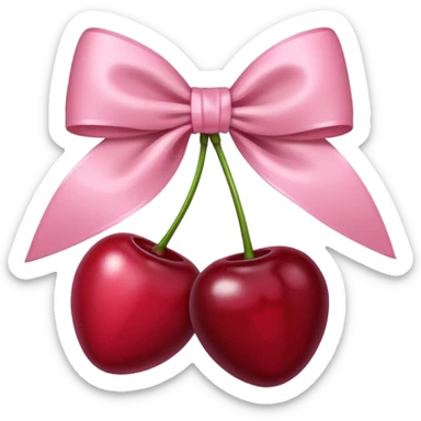 cherries with light pink bow sticker