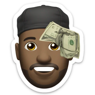 osamason an underground rapper with a stock of money next to his head sticker