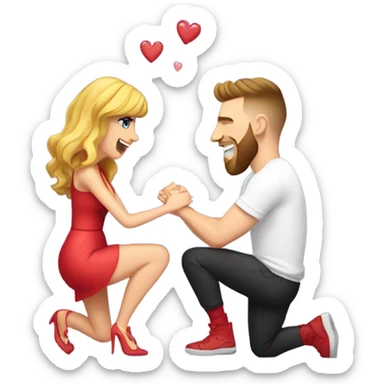 Travis kelce proposing to Taylor swift sticker