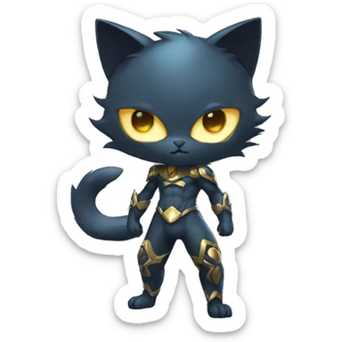 Catboy-Chibi-Sona-Shiny-Fakémon with a mask full body sticker