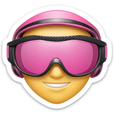 pink sporty sunglasses with carbon fiber thick frame, shield visor design sticker