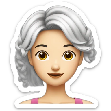 healthy fruits hair asian girl sticker