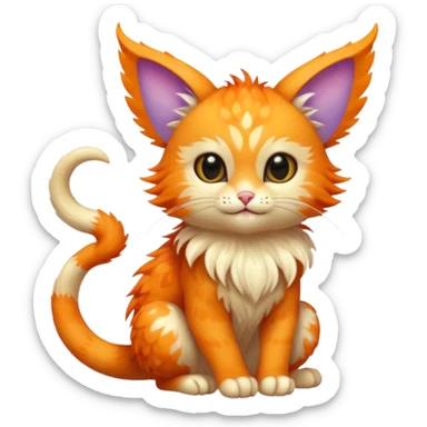 P moe meow meow cute fuzzy realistic Randomly-faerie-drake exotic Fakémon-creature sticker