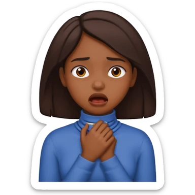 a brown girl choking herself  sticker