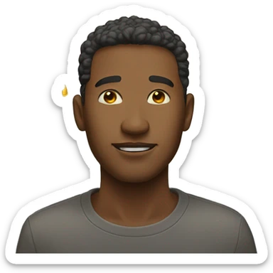 golden cloud with golden rain falling on a mans face sticker