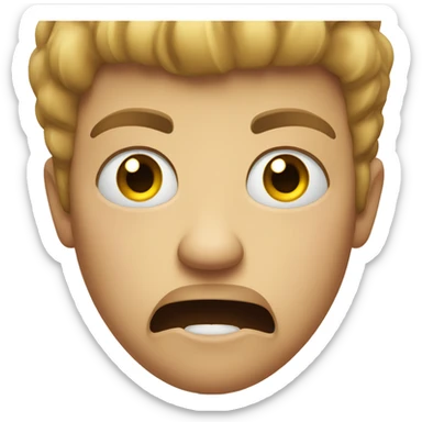 An angry face with just the right cheek bigger sticker