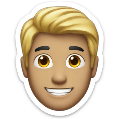 a guy with black hair, a nice smile sticker