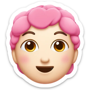 Pink hearts over head In love sticker