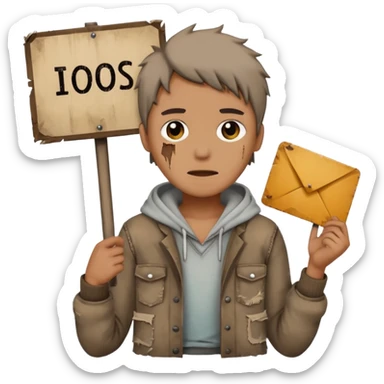 homeless job icon person not recognisiable sticker