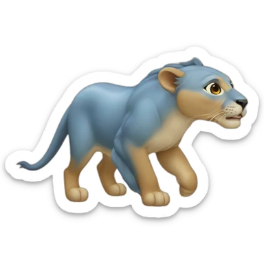 Dauphin avec lion  sticker