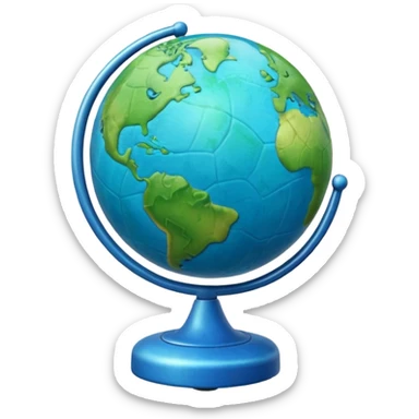 crea una imagen de un globo terraqueo con un poco de inclinación sticker