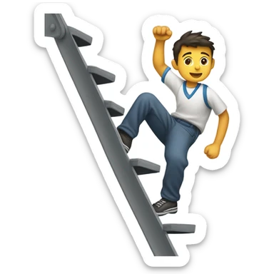 Using a step to climb sticker