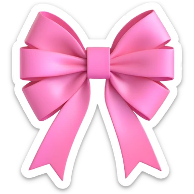 Chanel-inspired pink bow, elegant, shiny sticker