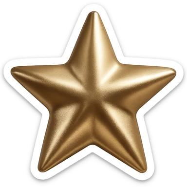 small star with a satin finish, glamorous and stylish, no background sticker