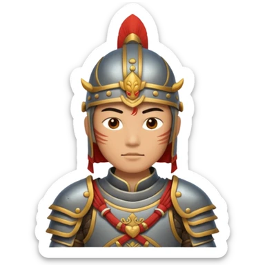 ancient Chinese warrior in armor sticker