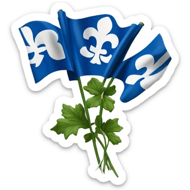 drapeau du quebec avec 4 fleurs de lis sticker