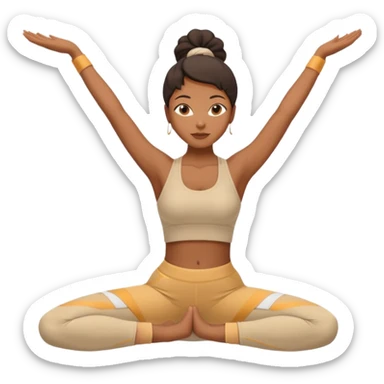 Black lady with beige clothes doing yoga sticker