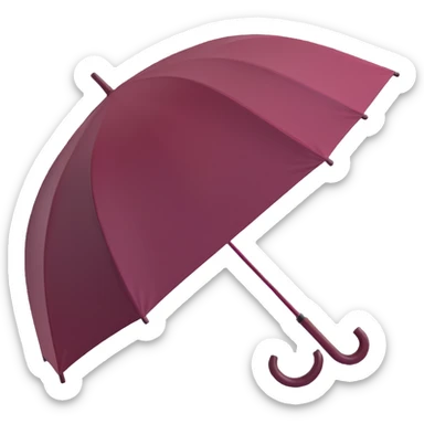 burgundy umbrella with a transparent canopy in 3D emoji style sticker