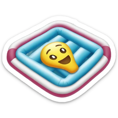 inflatable floating mattress on pool sticker