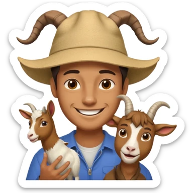 The chill guy meme but his head is a goat sticker
