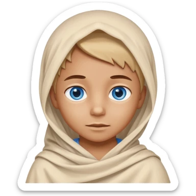 blue eyed desert child with creme cloth sticker