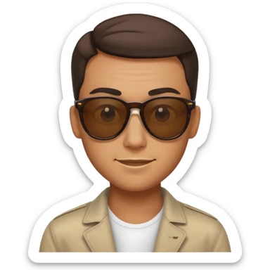 face with raised eyebrow sunglasses and sly smile, rizzler energy sticker