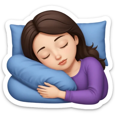 Brunette girl sleeping sticker