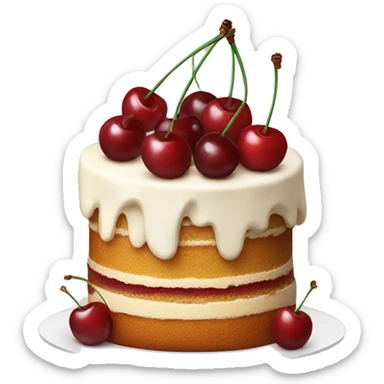 Cake with cherry  sticker