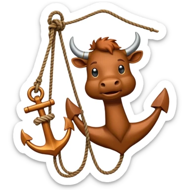 Je veux un emoji encre dans ce style là : ⚓ je veux qu’il représente sentimental par un bœuf : 🪢 sticker