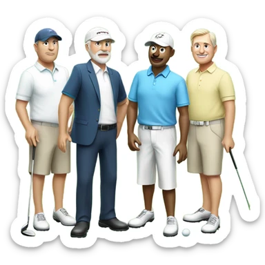 Three 50 year old white guys wearing golf clothes and cap on the golf course in Australia sticker