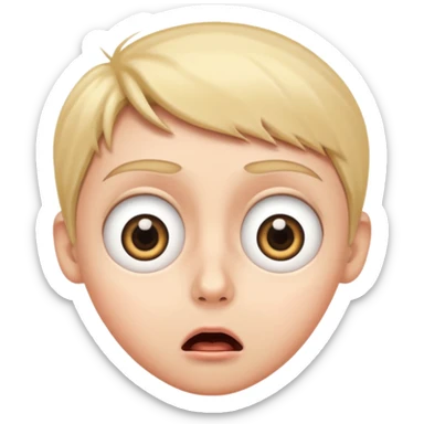 Original emoji Shocked face with wide a big eyes on his face sticker