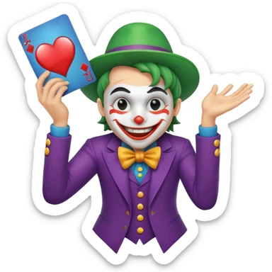 card joker spinning world sticker