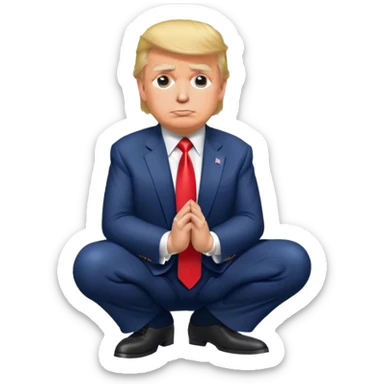 Trump on his knees sticker