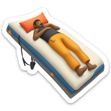 climber sleeping on his crashpad sticker