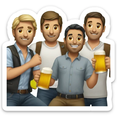 amigos bebiendo cerveza sticker