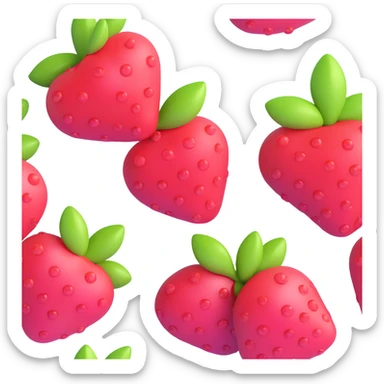 3D illustration of berries, iOS style, with a glossy finish and soft shadows sticker
