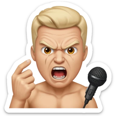 the male office manager yelling at her to stop with angry face while unpluggging her microphone cable standing up
 sticker