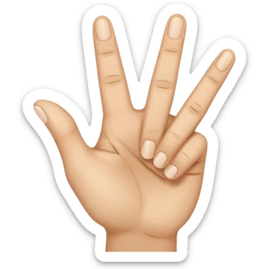 Una mano haciendo la w con los dos dedos de inmedio cruzados  sticker