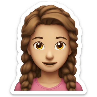 smiling girl with brown hair wow sticker